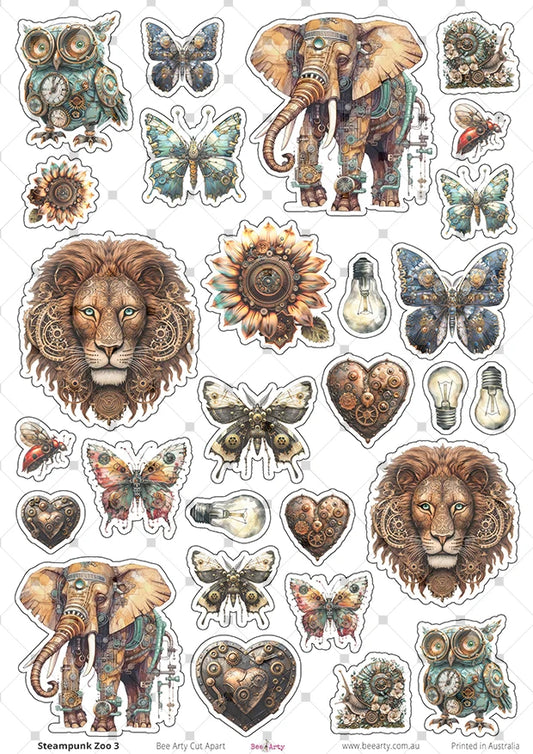 Bee Arty - A4 Cut Out Sheets - Steampunk Zoo 3