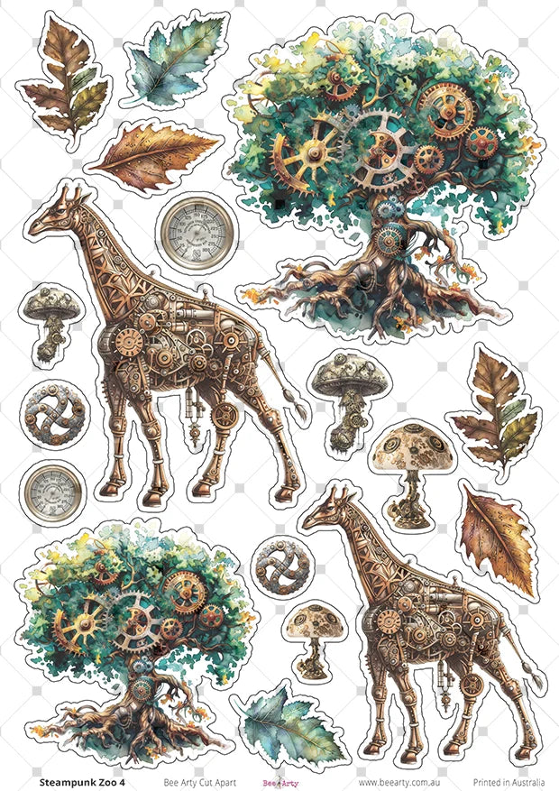 Bee Arty - A4 Cut Out Sheets - Steampunk Zoo 4