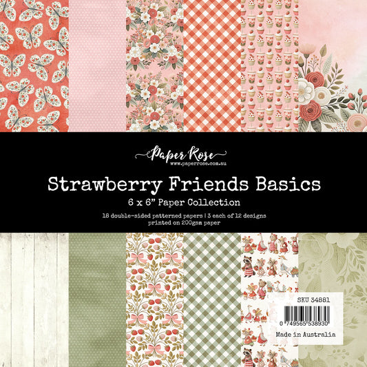 Paper Rose - Strawberry Friends Basics 6'x6' Paper Collection