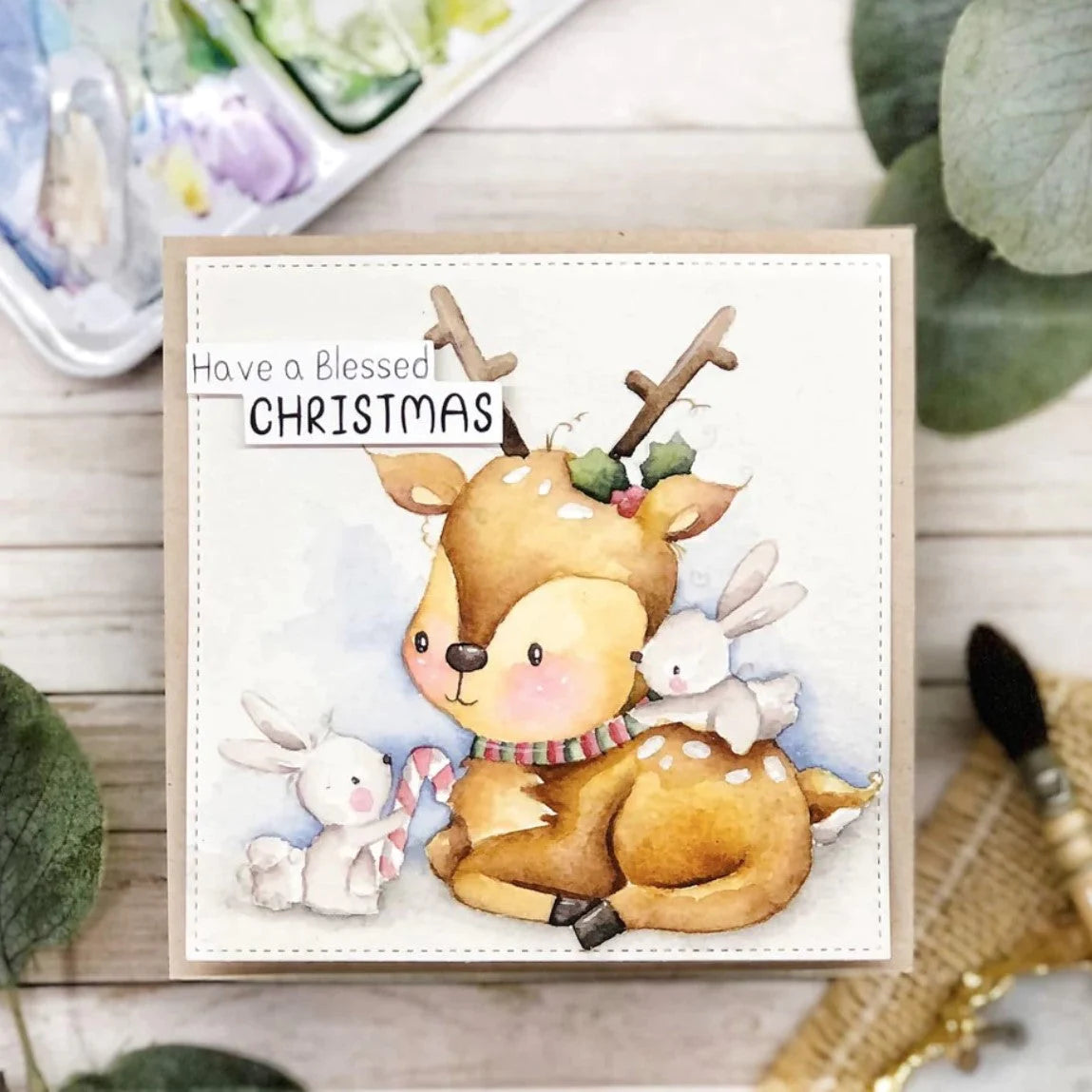 Paper Rose -  Clear Stamp Set - Sweet Reindeer