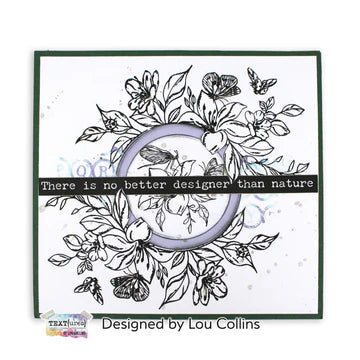 TEXT(ures) Beneath the Brambles Floral Borders & Corners 6in x 8in Stamp Set