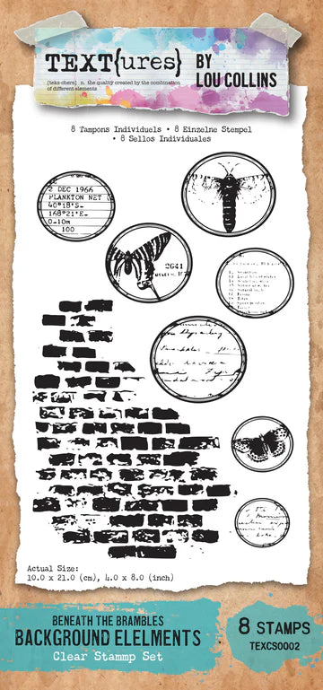 TEXT(ures) Beneath the Brambles Background Elements 4in x 8in Clear Stamp Set