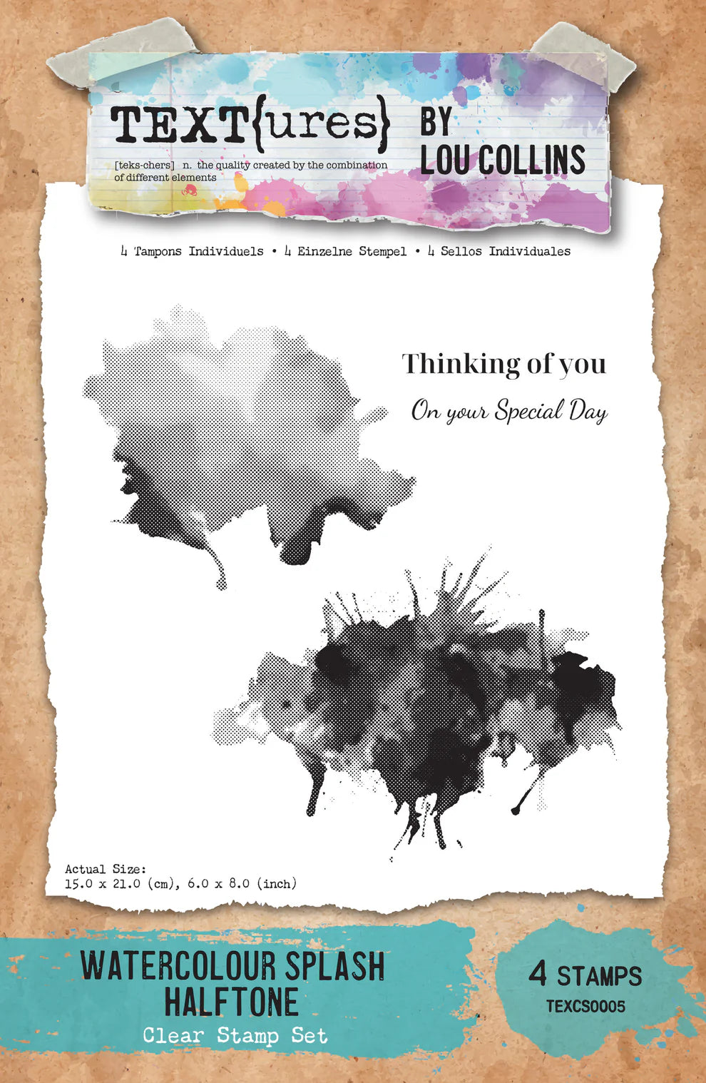TEXT(ures) Dragonfly Dreams Watercolour Splash Halftone  Stamp 