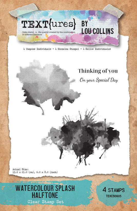 TEXT(ures) Dragonfly Dreams Watercolour Splash Halftone  Stamp 