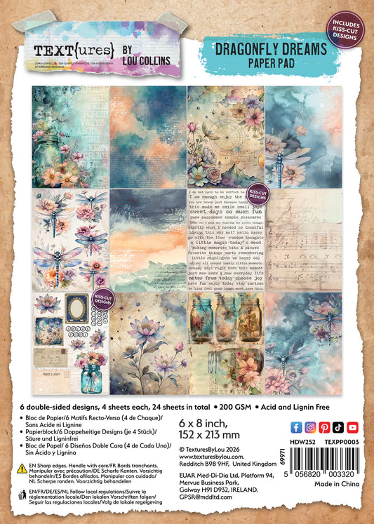 Arden Creative - TEXT(ures) Dragonfly Dreams Paper Pad 6 x8