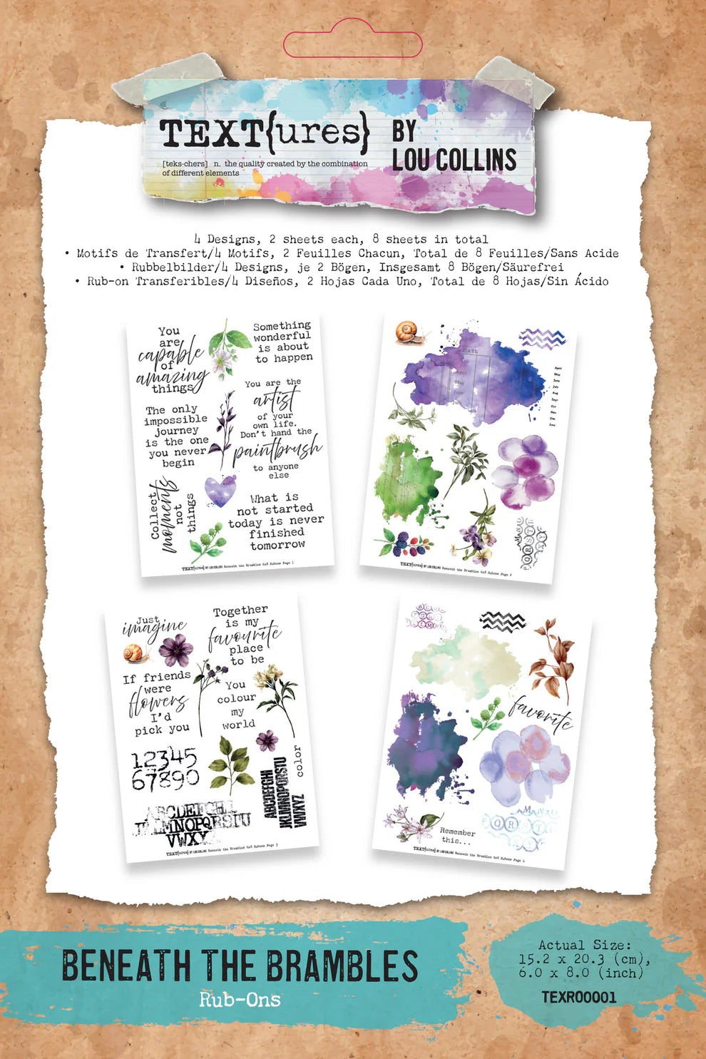 Arden Creative - TEXT(ures) Beneath the Brambles Rub-On Transfer Set