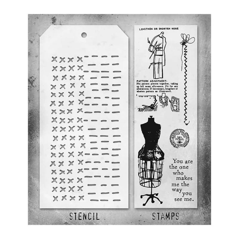 Stamp/Stencil - Stampers Anonymous Mixed Media - Haberdashery 142