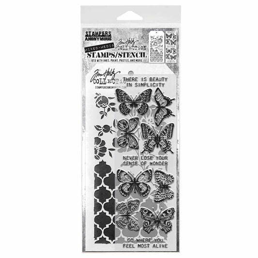 Stamp/Stencil - Stampers Anonymous - Mixed Media Flutter