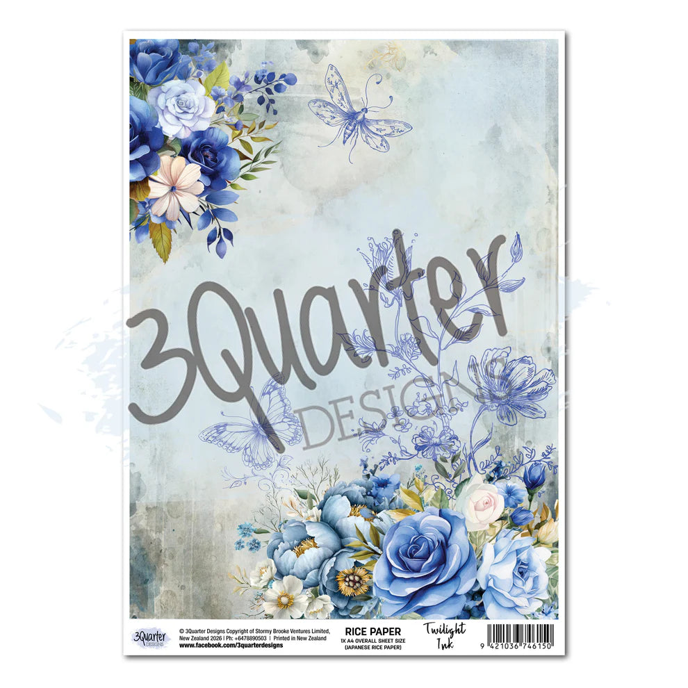 3 Quarter Designs - Rice Paper  - Twilight Ink