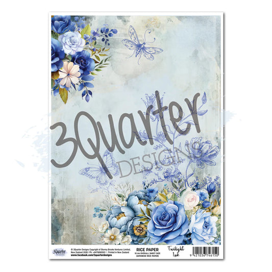 3 Quarter Designs - Rice Paper  - Twilight Ink