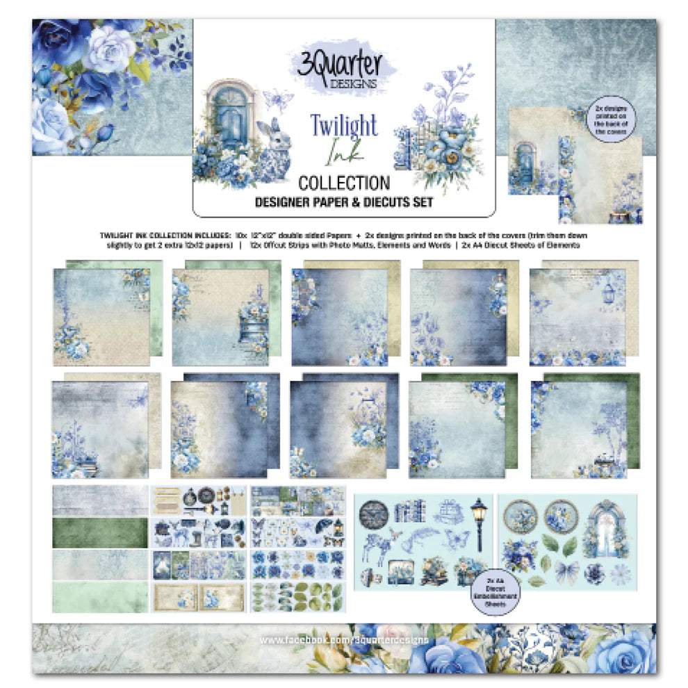 3 Quarter Designs -Twilight Ink Collection Designer Paper & Diecuts Set