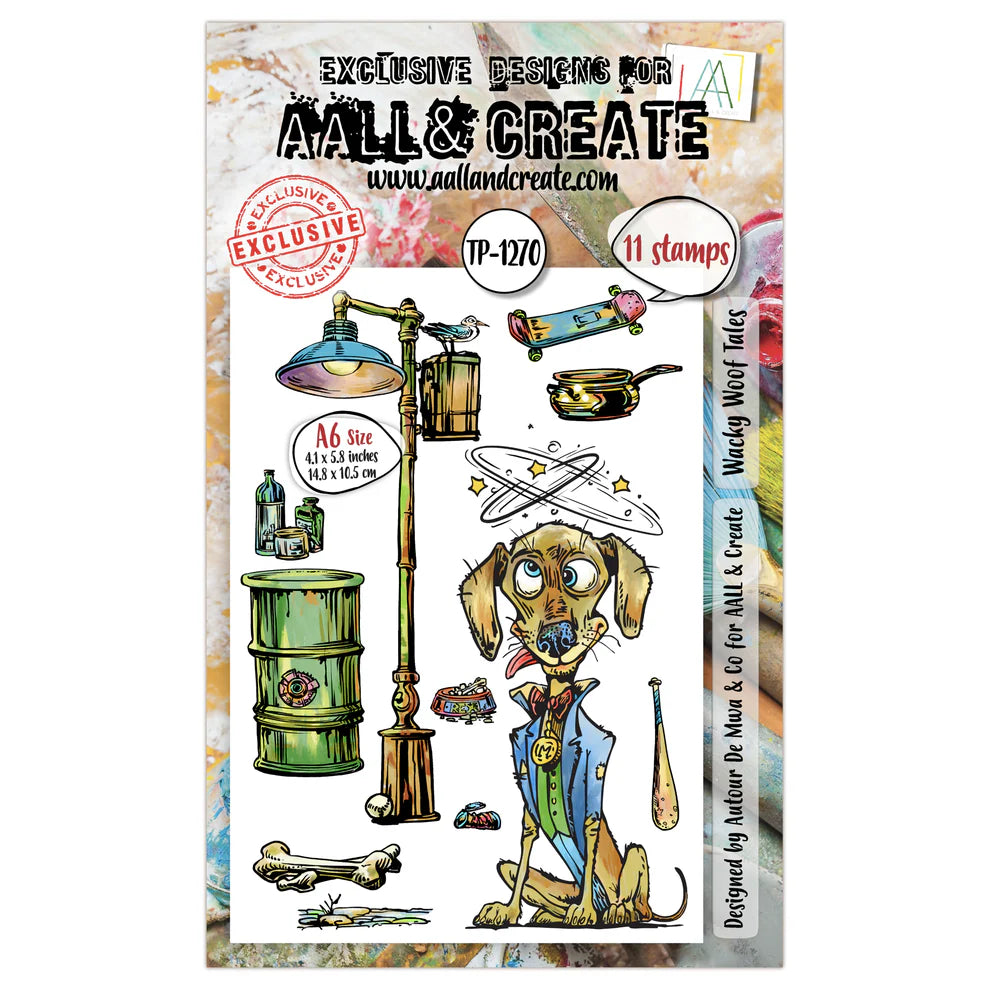 AALL & CREATE - A6 Stamps - Wacky Woof Tales #1270