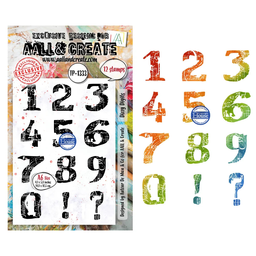 AALL & CREATE - A6 Stamps - Dizzy Digits TP - 1333