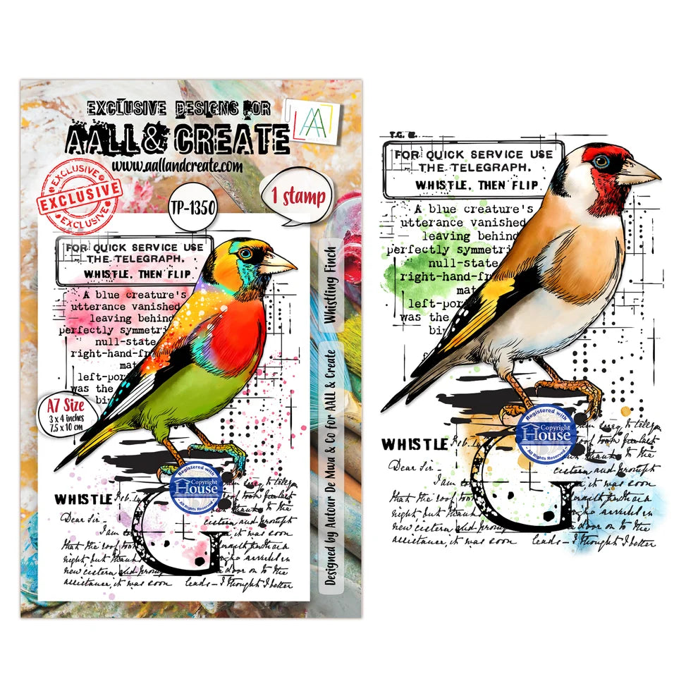 AALL & CREATE - A7 Stamps - Whistling Finch  #1350
