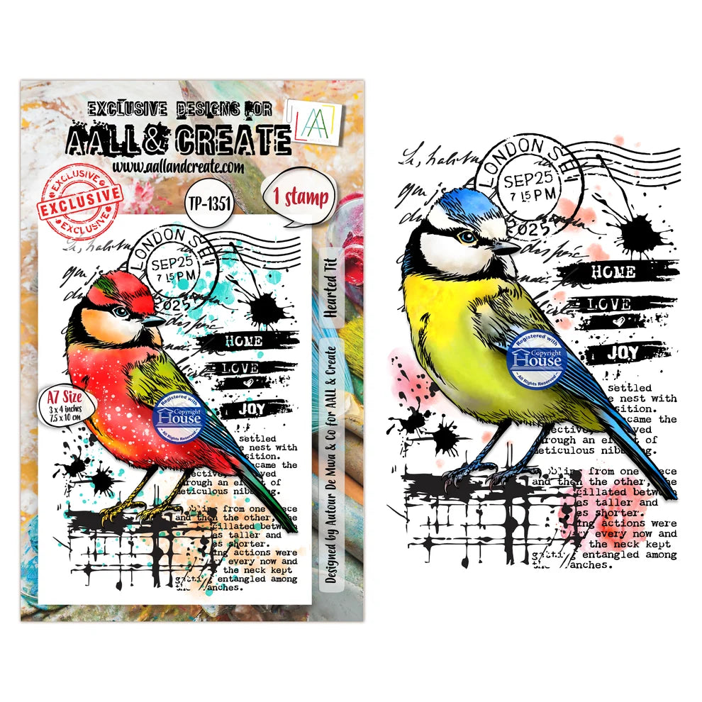 AALL & CREATE - A7 Stamps - Hearted Tit  #1351