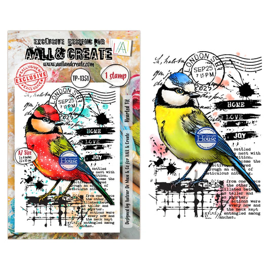 AALL & CREATE - A7 Stamps - Hearted Tit  #1351
