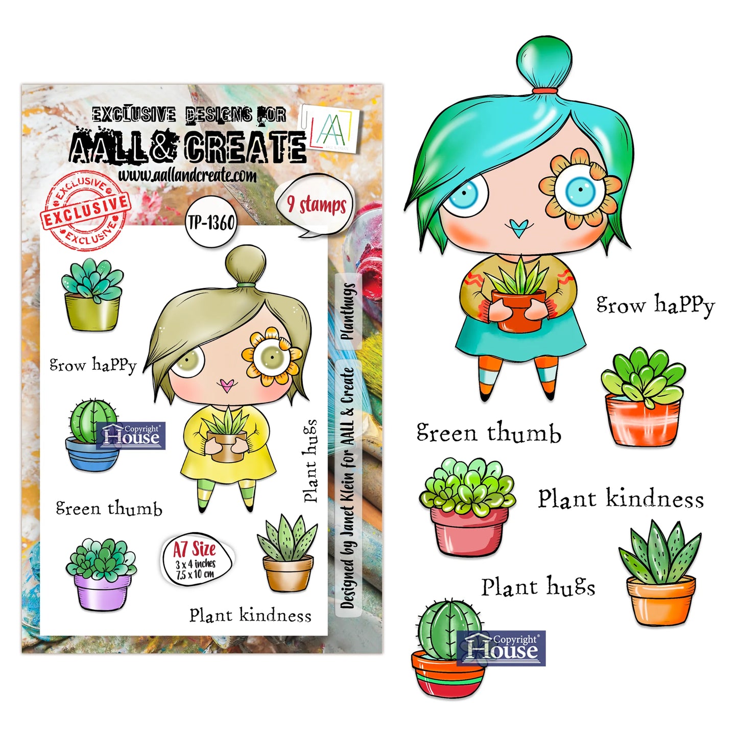 AALL & CREATE - A7 Stamps - Plant Hugs  #1360