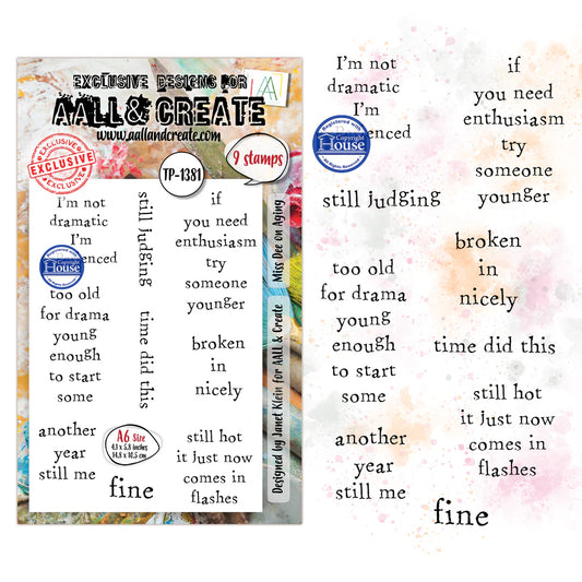 AALL & CREATE - A6 Stamps - Miss Dee On Aging #1381