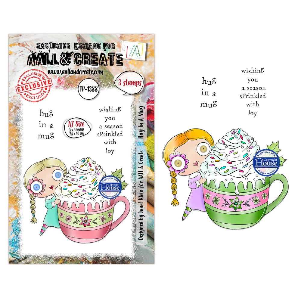 AALL & CREATE - A7 Stamps - Hug In A Mug  #1388