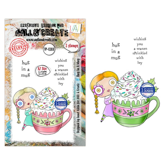 AALL & CREATE - A7 Stamps - Hug In A Mug  #1388