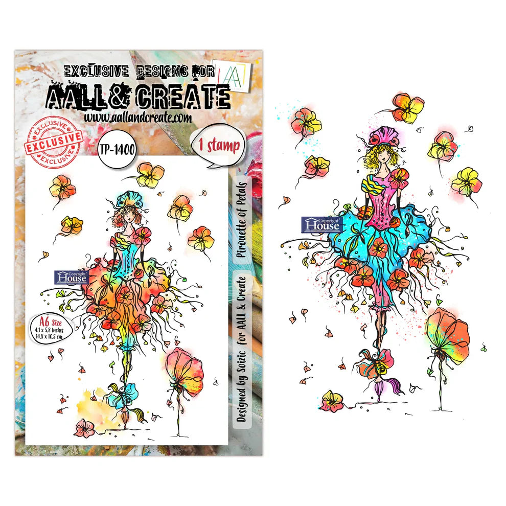 AALL & CREATE - A6 Stamps -Pirouette Of Petals  #TP - 1400