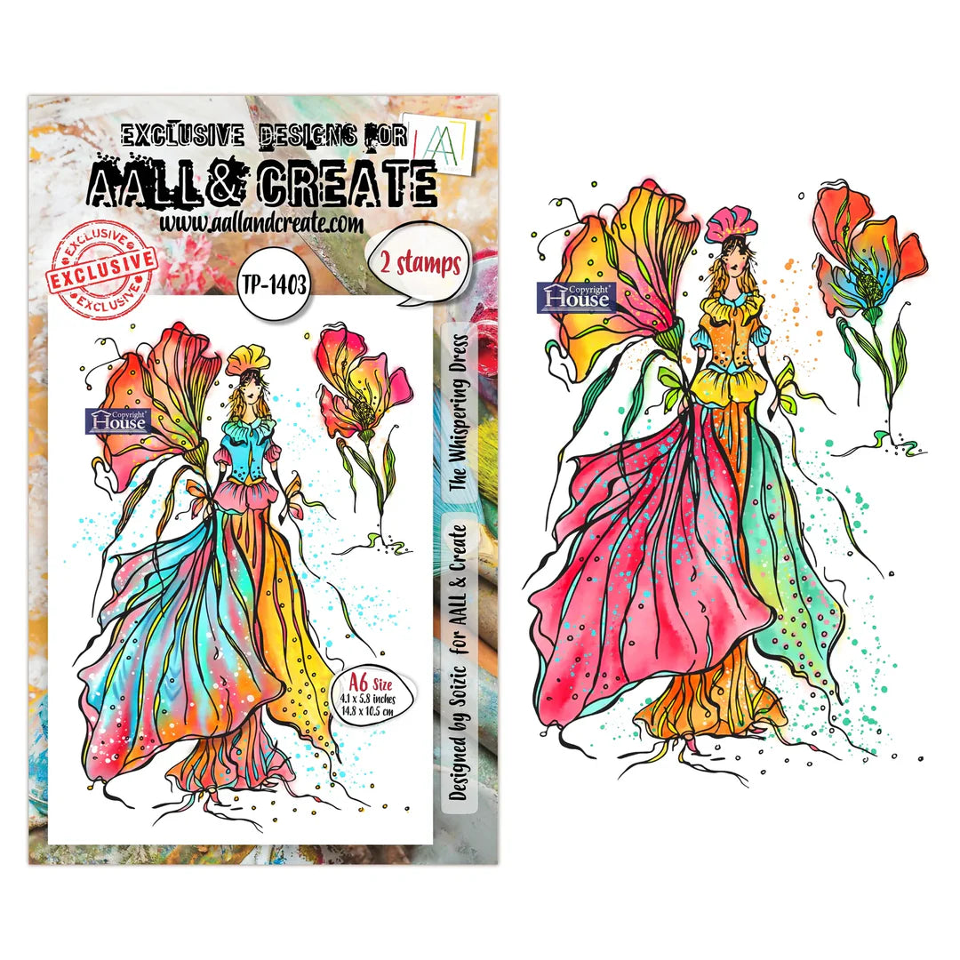 AALL & CREATE - A6 Stamps - The Whispering Dress  #TP - 1403