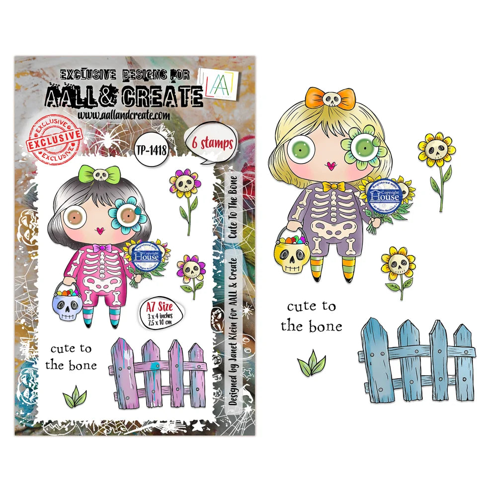 AALL & CREATE - A7 Stamps - Cute To The Bone #1418
