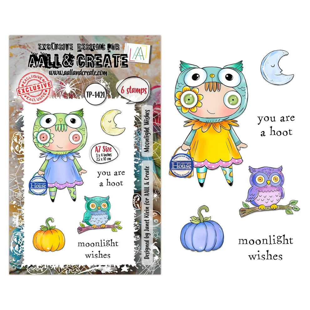 AALL & CREATE - A7 Stamps - Moonlight Wishes #1421