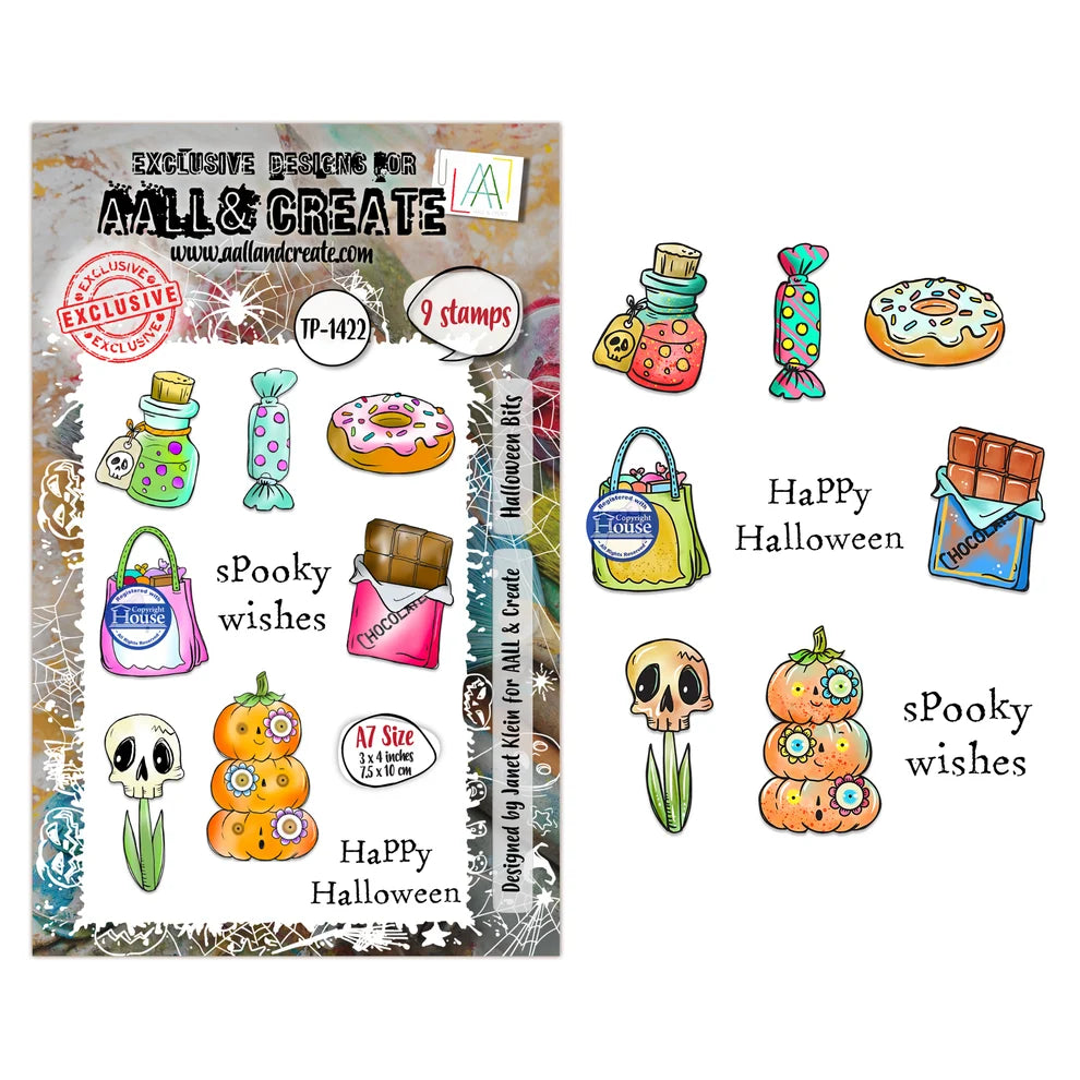 AALL & CREATE - A7 Stamps - Halloween Bits #1422