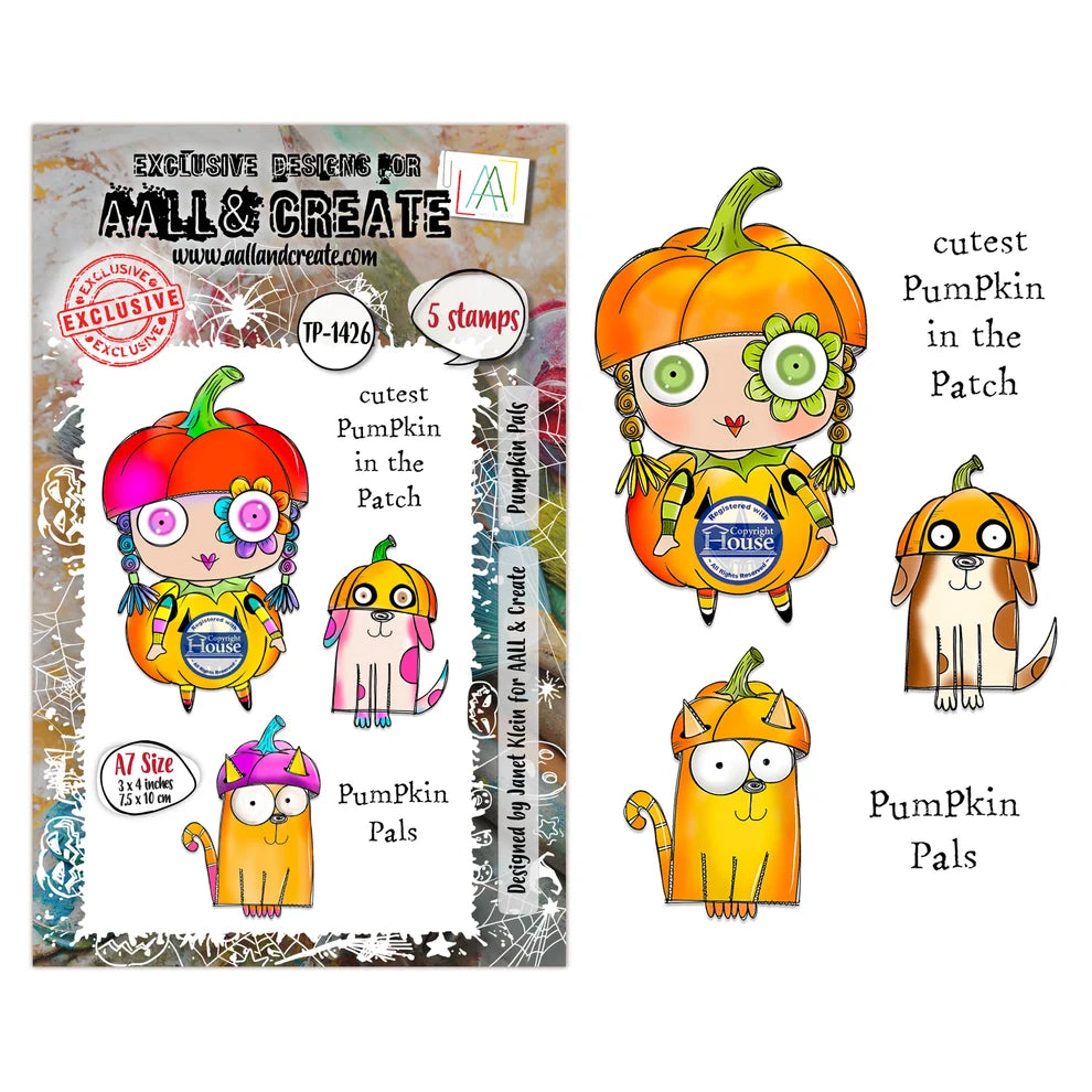 AALL & CREATE - A7 Stamps - Pumpkin Pals #1426