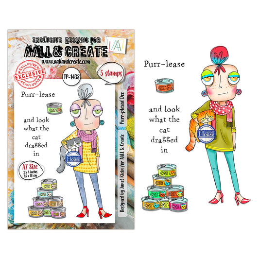 AALL & CREATE - A7 Stamps - Purr-plexed Dee  #1438