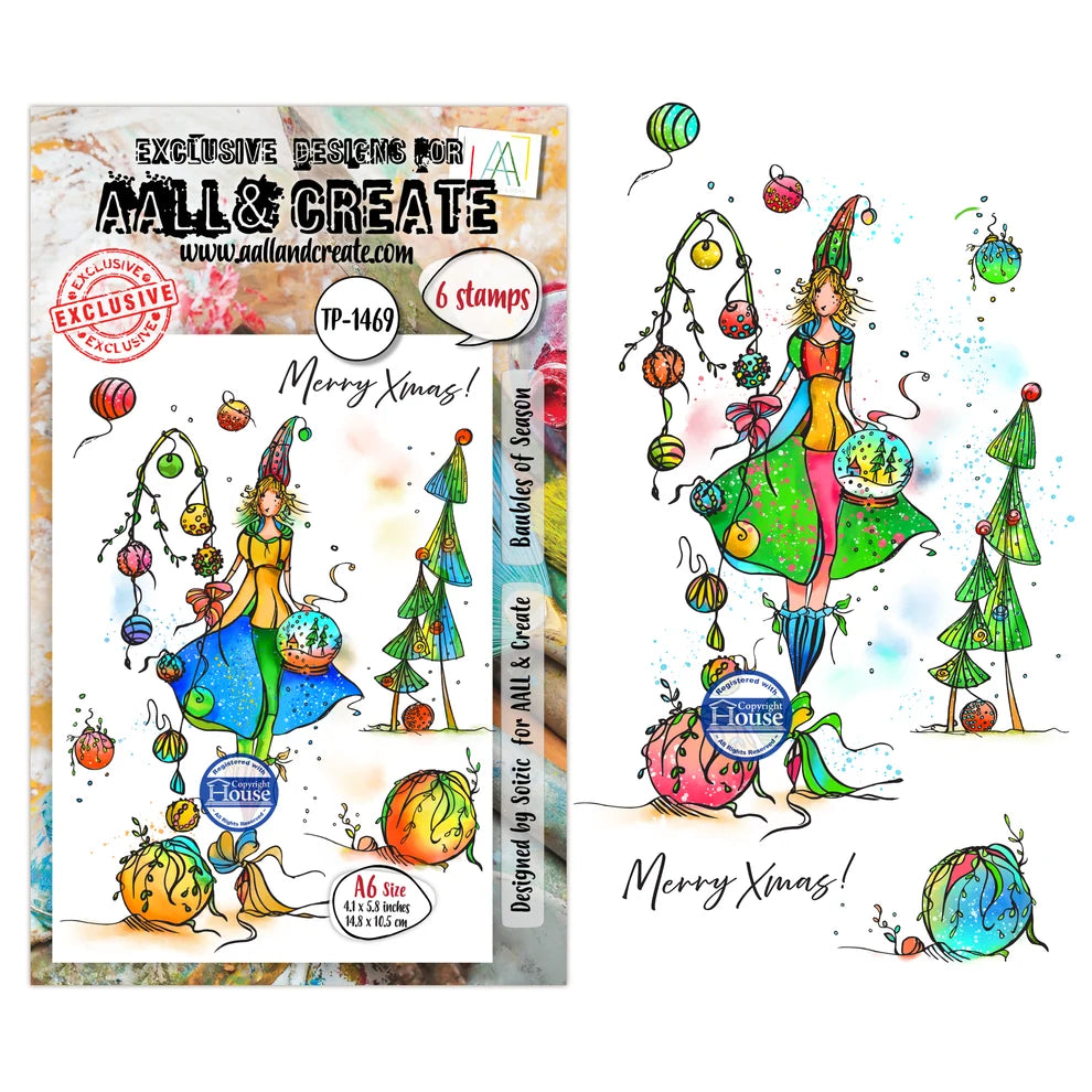 AALL & CREATE - A7 Stamps - Baubles Of Season TP - 1469