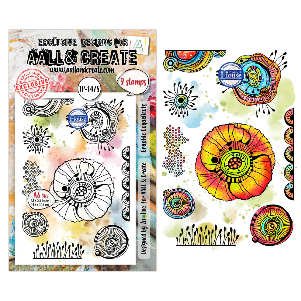 AALL & CREATE - A6 Stamps - Graphic Coquelicots #1478