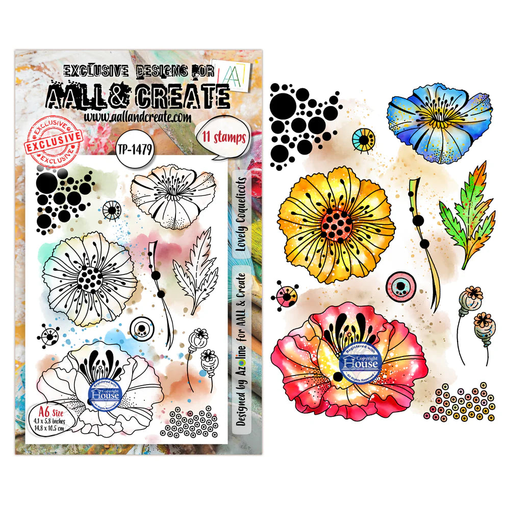 AALL & CREATE - A6 Stamps -Lovely Coquelicots #1479