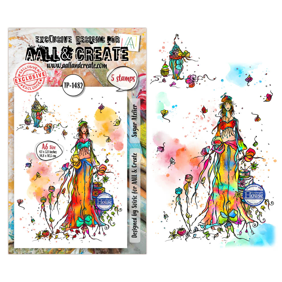 AALL & CREATE - A6 Stamps -Sugar Atelier # 1482