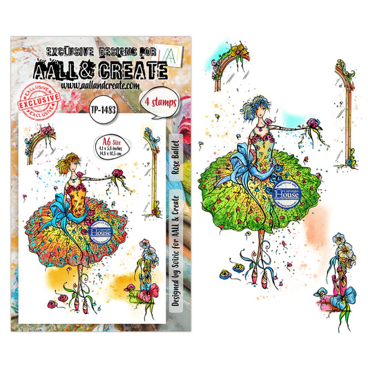 AALL & CREATE - A6 Stamps -Rose Ballet # 1483