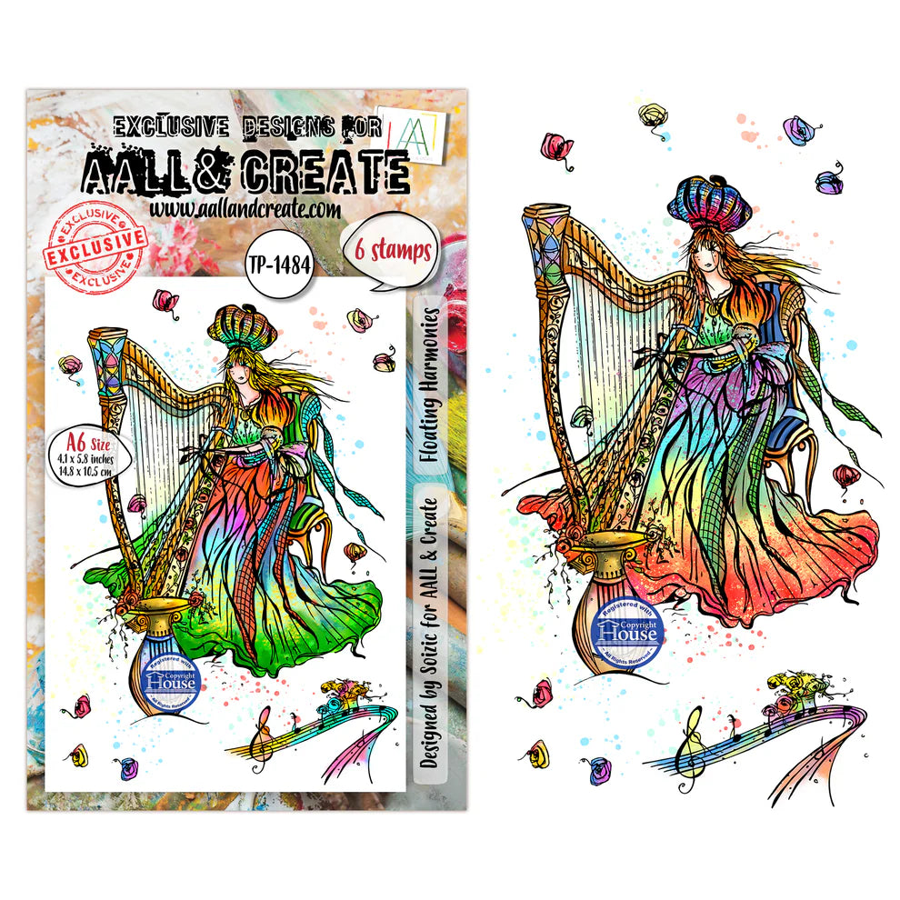 AALL & CREATE - A6 Stamps -Floating Harmonies # 1484
