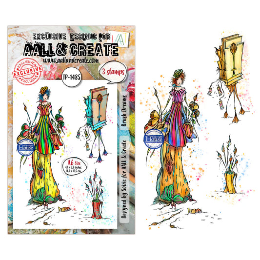 AALL & CREATE - A6 Stamps -Brush Dreams # 1485
