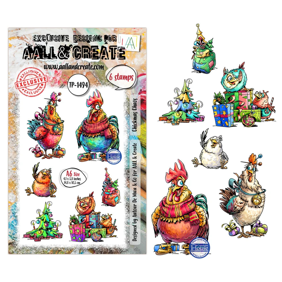 AALL & CREATE - A6 Stamps -Chickmas Chaos # 1494