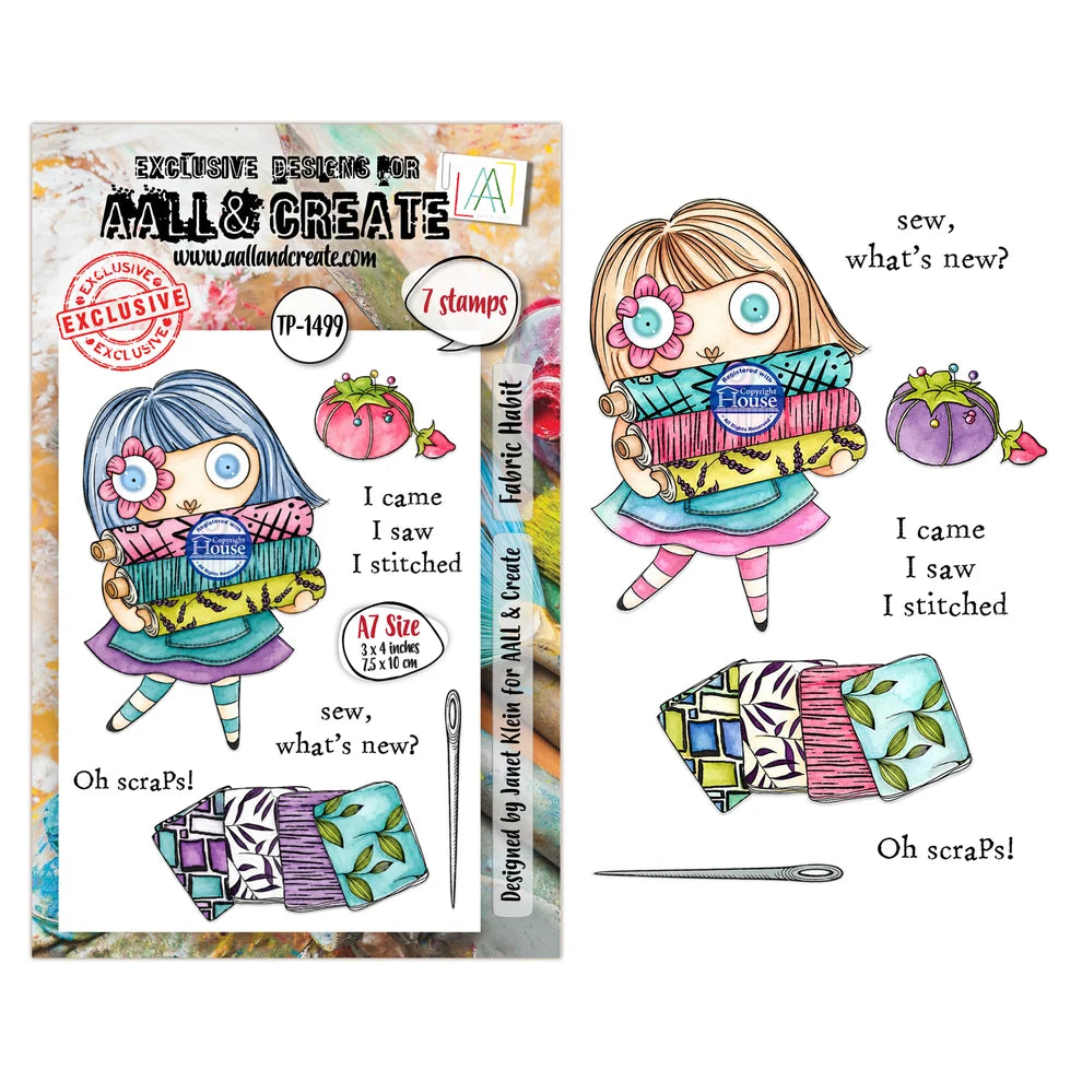 AALL & CREATE - A7 Stamps - Fabric Habit  #1499