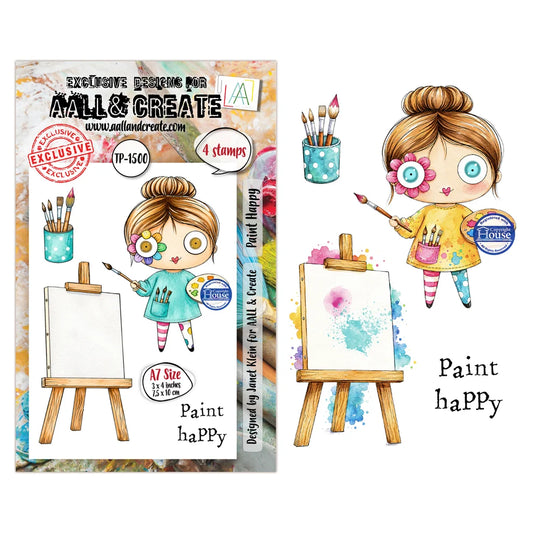 AALL & CREATE - A7 Stamps - Paint Happy  #1500