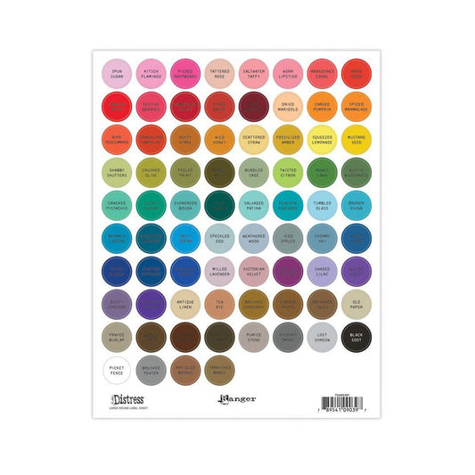Distress Round Label Sheets - Black
