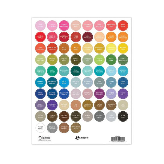 Distress Lg Round Label Sheets - White
