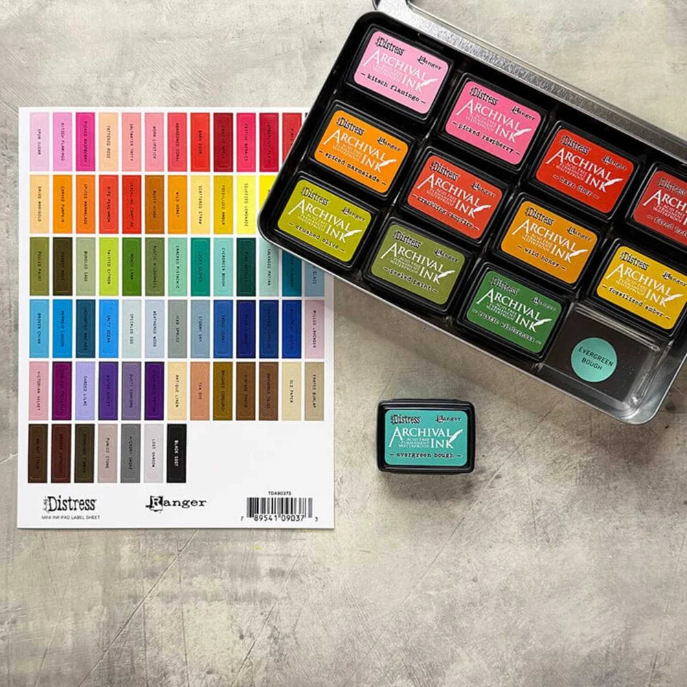 Distress Mini Ink Pad Label Sheets - Black