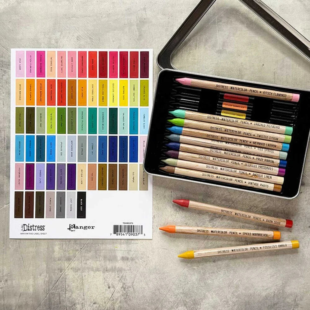 Distress Mini Ink Pad Label Sheets - Black