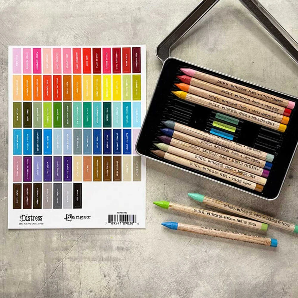 Distress Mini Ink Pad Label Sheets - White
