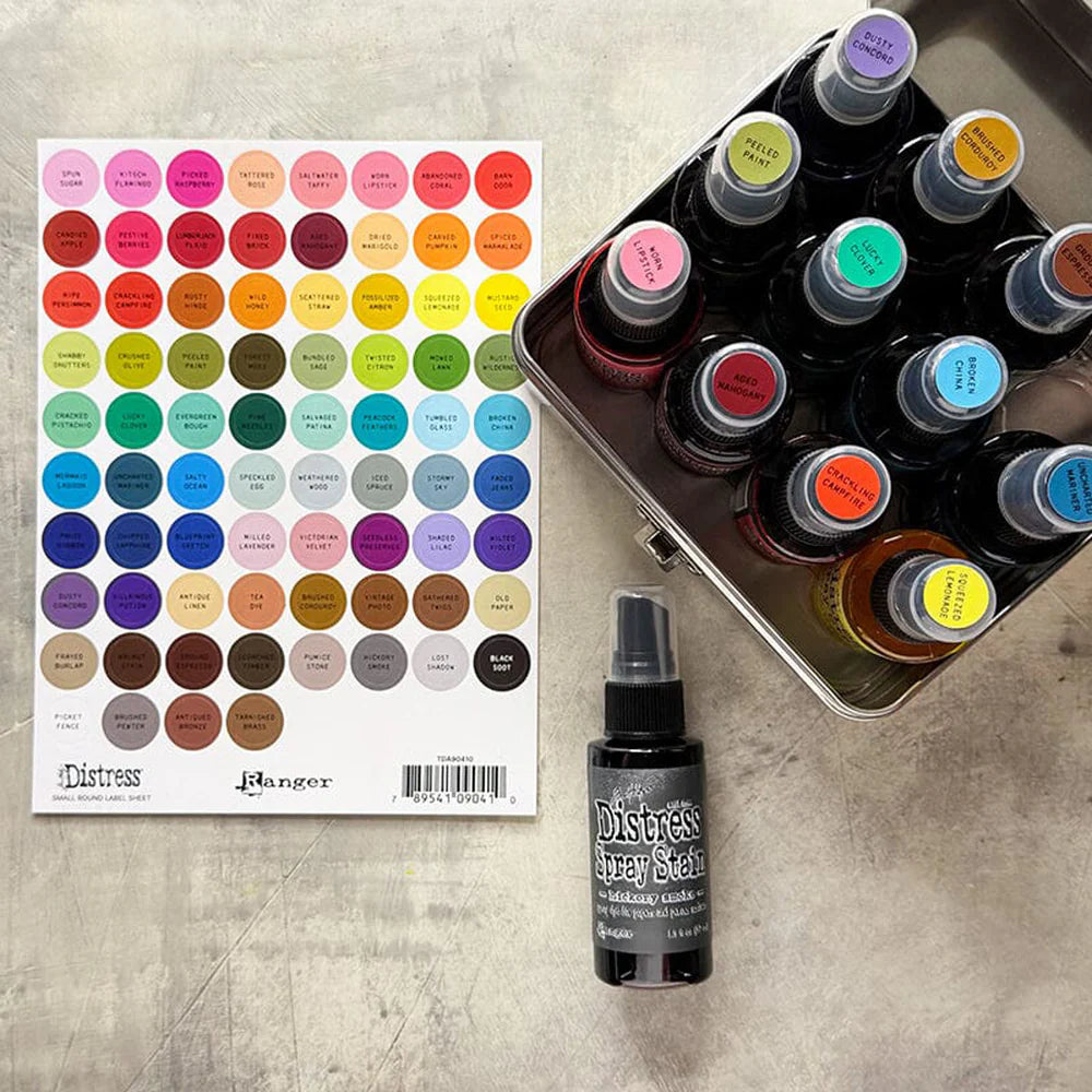 Distress Label Assortment 4 Sheets - Black Text