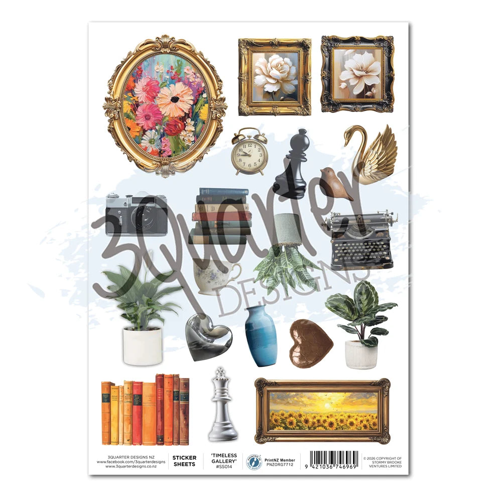 3 Quarter Designs -  Sticker Sheet  - Timeless Gallery