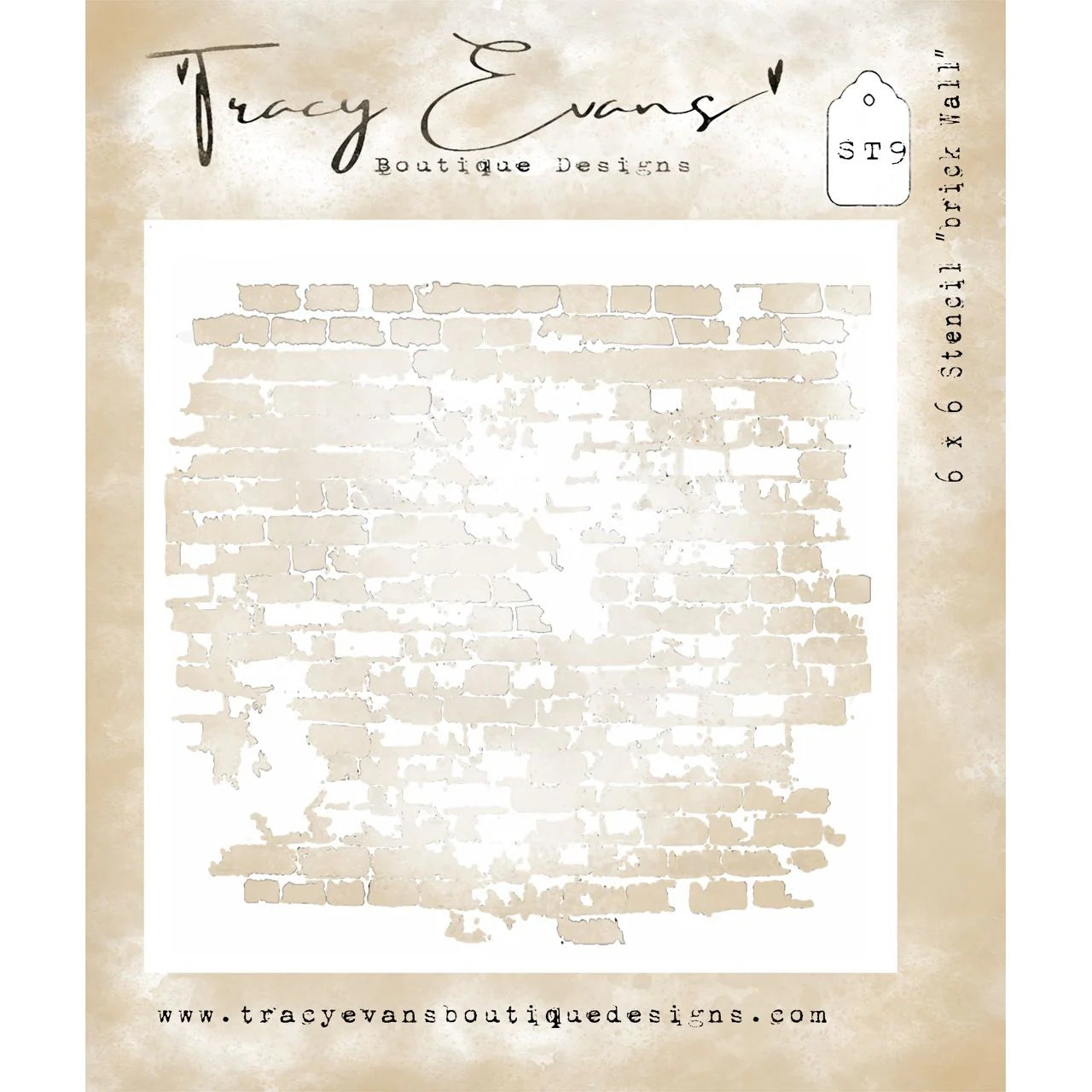 Tracy Evans Boutique Designs - 6x6 Stencils - Brick Wall ST9