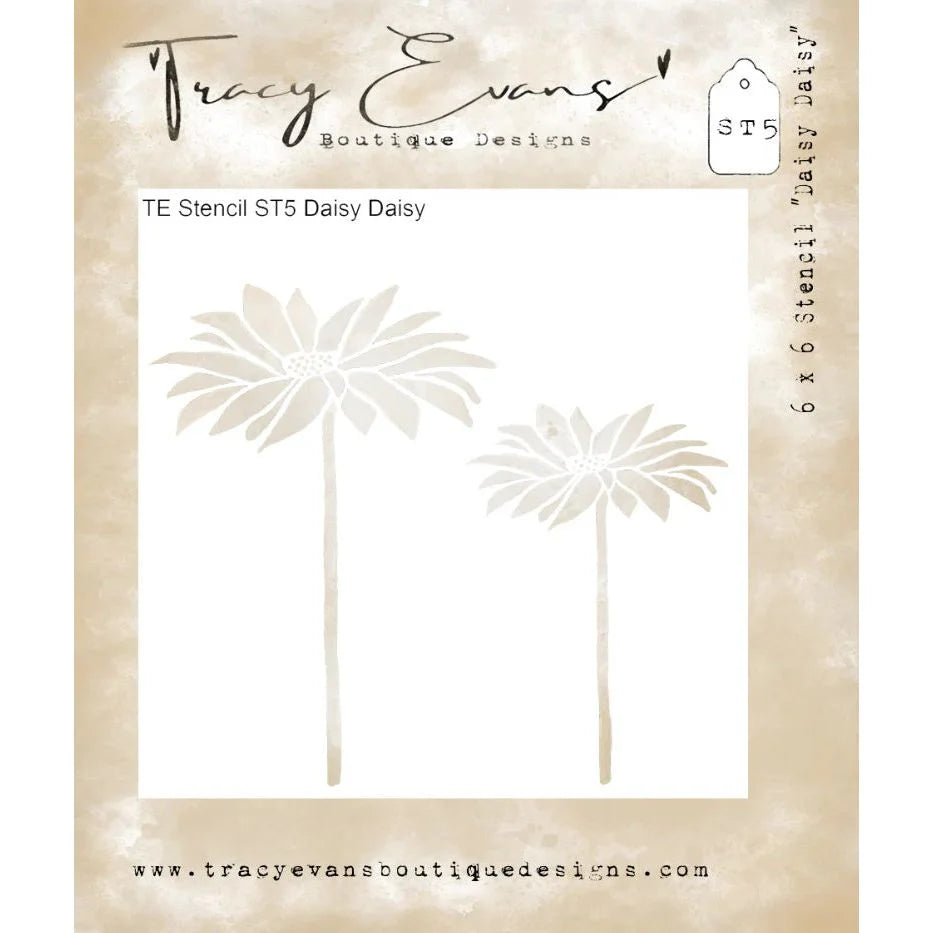 Tracy Evans Boutique Designs - Stencils 6" x 6" - Daisy ST5